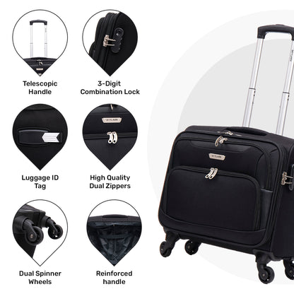 Skylark Lightweight Laptop Bag with Quick-Rolling Wheels and Easy-Access Front Pocket - fits Laptops up to 16 inch (40 cm),(BT400)