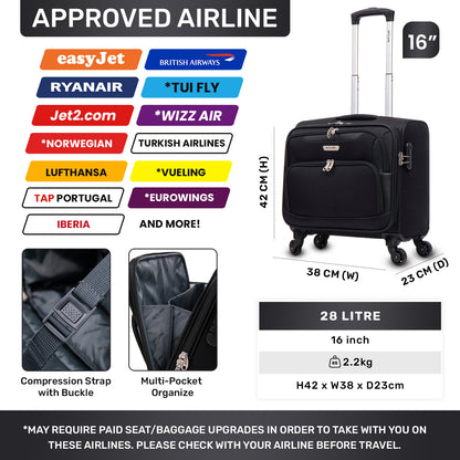 Skylark Lightweight Laptop Bag with Quick-Rolling Wheels and Easy-Access Front Pocket - fits Laptops up to 16 inch (40 cm),(BT400)