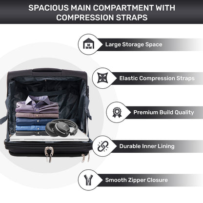 Skylark Lightweight Laptop Bag with Quick-Rolling Wheels and Easy-Access Front Pocket - fits Laptops up to 16 inch (40 cm),(BT400)