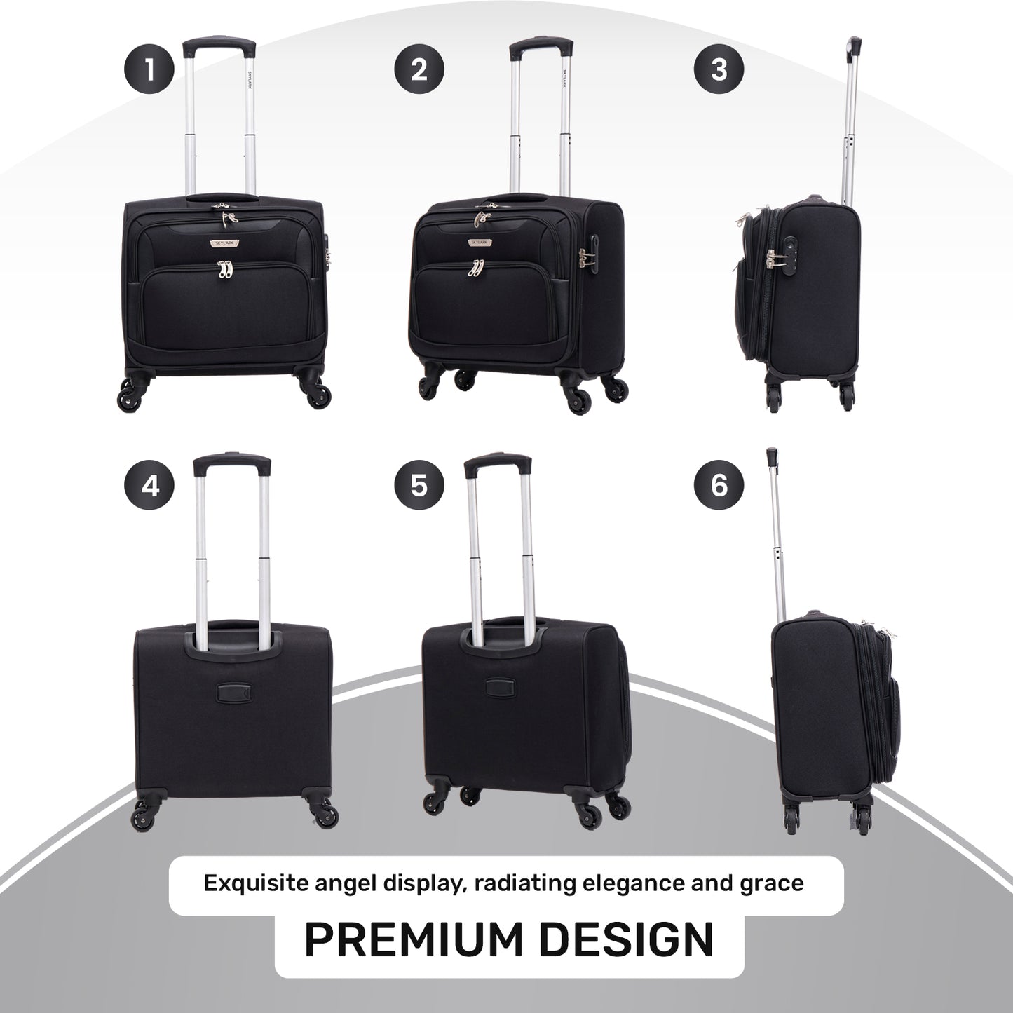 Skylark Lightweight Laptop Bag with Quick-Rolling Wheels and Easy-Access Front Pocket - fits Laptops up to 16 inch (40 cm),(BT400)