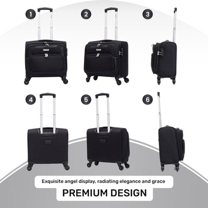 Skylark Lightweight Laptop Bag with Quick-Rolling Wheels and Easy-Access Front Pocket - fits Laptops up to 16 inch (40 cm),(BT400)