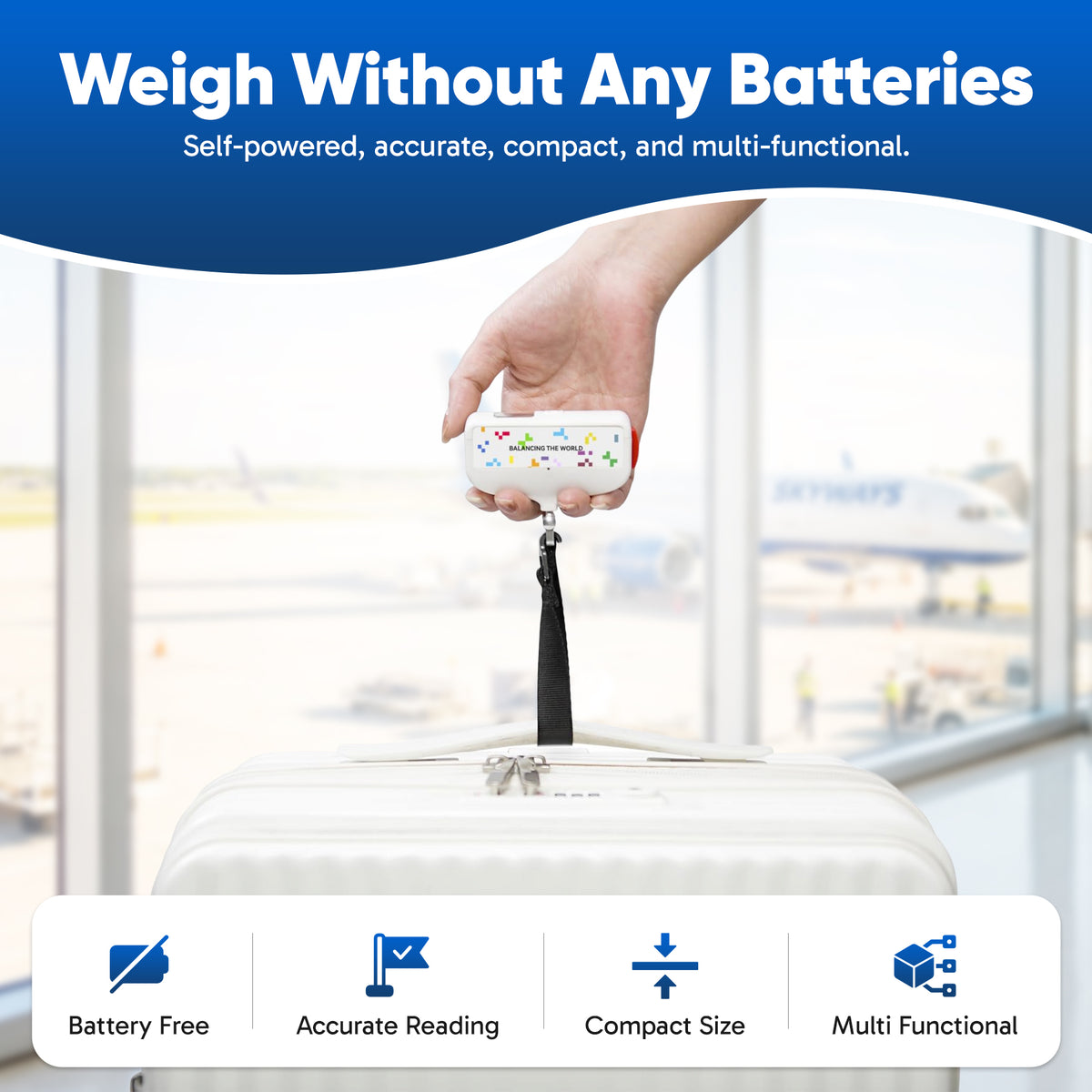 Skylark Battery-Free Digital Luggage Scale for Suitcase Weight Measurement