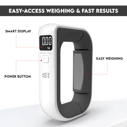 Skylark Portable Digital Luggage Scale 50kg Travel Suitcase Weigher with Tare Function White