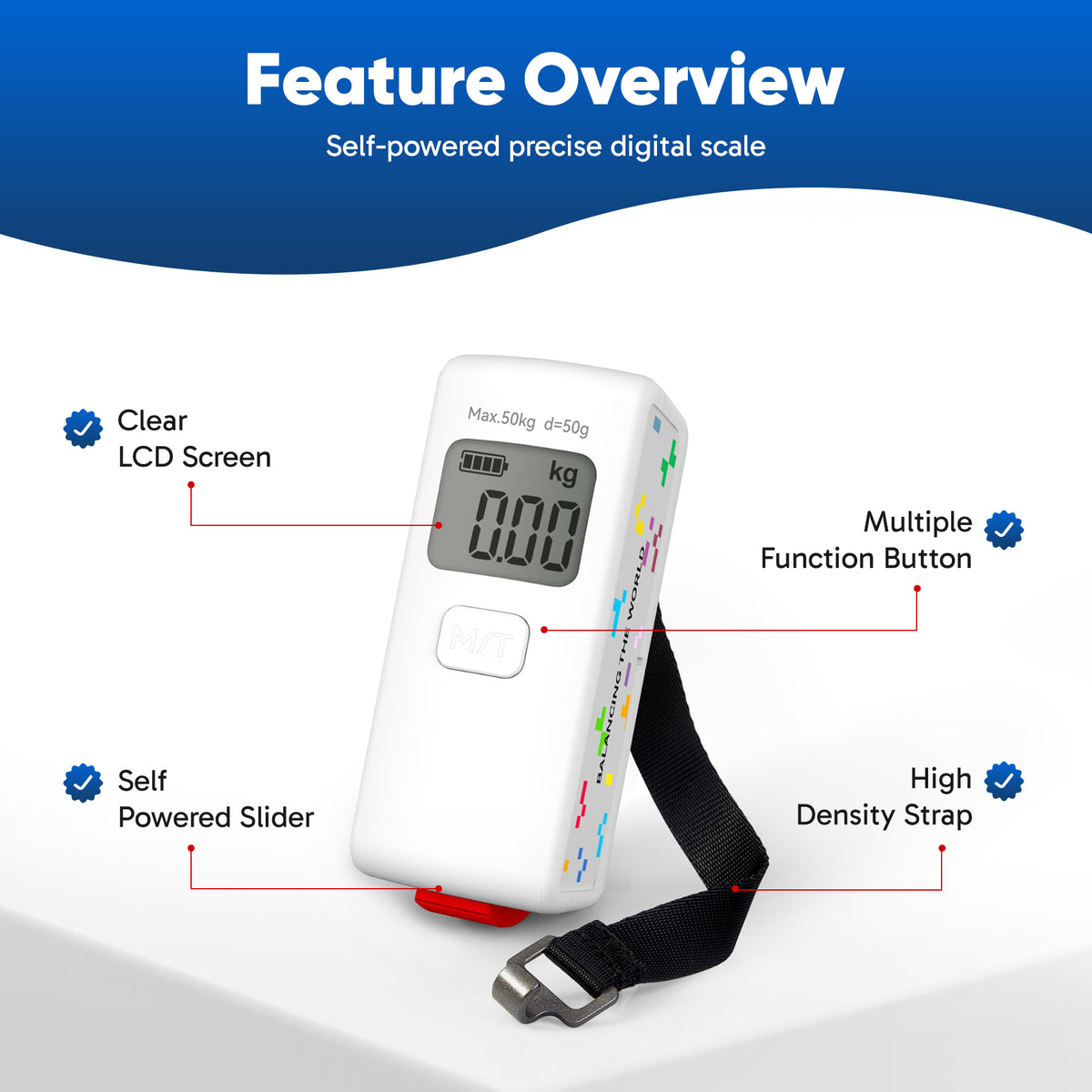 Skylark Battery-Free Digital Luggage Scale for Suitcase Weight Measurement
