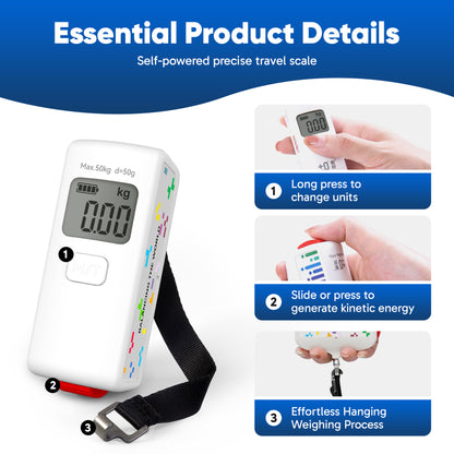 Skylark Battery-Free Digital Luggage Scale for Suitcase Weight Measurement