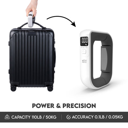 Skylark Portable Digital Luggage Scale 50kg Travel Suitcase Weigher with Tare Function White
