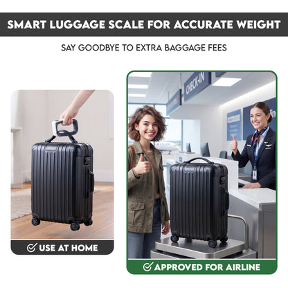 Skylark Portable Digital Luggage Scale 50kg Travel Suitcase Weigher with Tare Function White