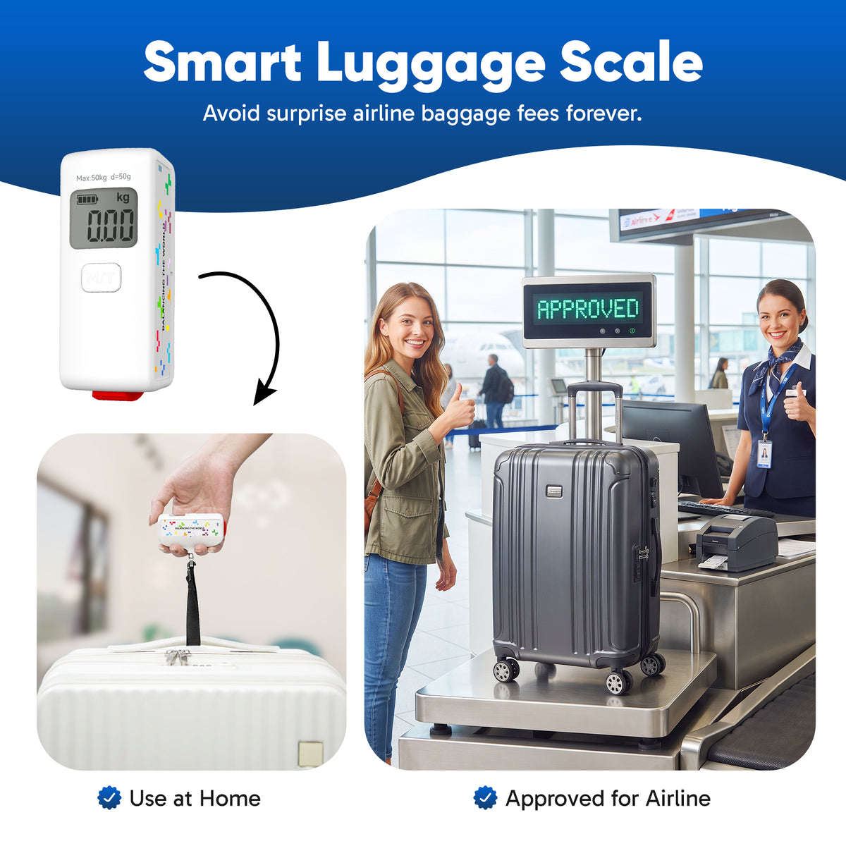 Skylark Battery-Free Digital Luggage Scale for Suitcase Weight Measurement
